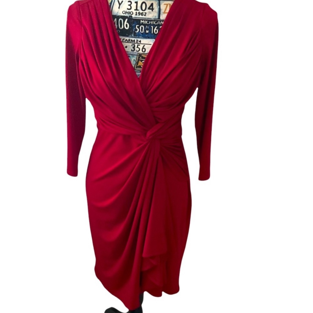 Boston Proper Ruched Faux Wrap Dress Size 8
